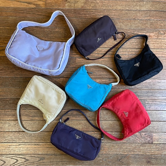 🤩💯AUTH PRADA MINI BAG NYLON HOBO POUCHETTE DARK PURPLE - Picture 7 of 7